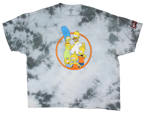 The Simpsons Men's Silly Family Picture Tie-Dye Adult Graphic T-Shirt