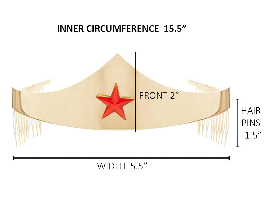 DC Comics Wonder Woman Golden Tiara with Red Gem Star