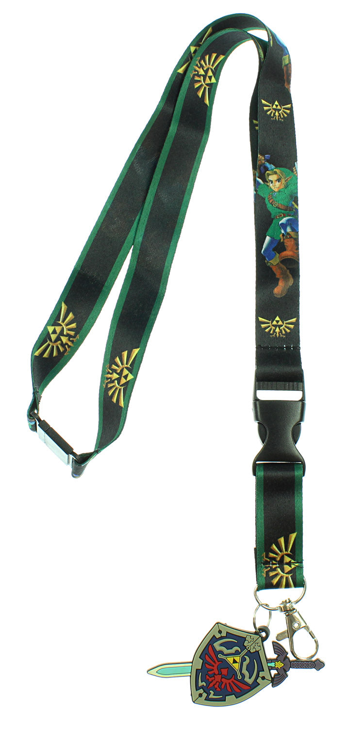 The Legend of Zelda Lanyard with 3D Shield Keychain and Clear ID Holder