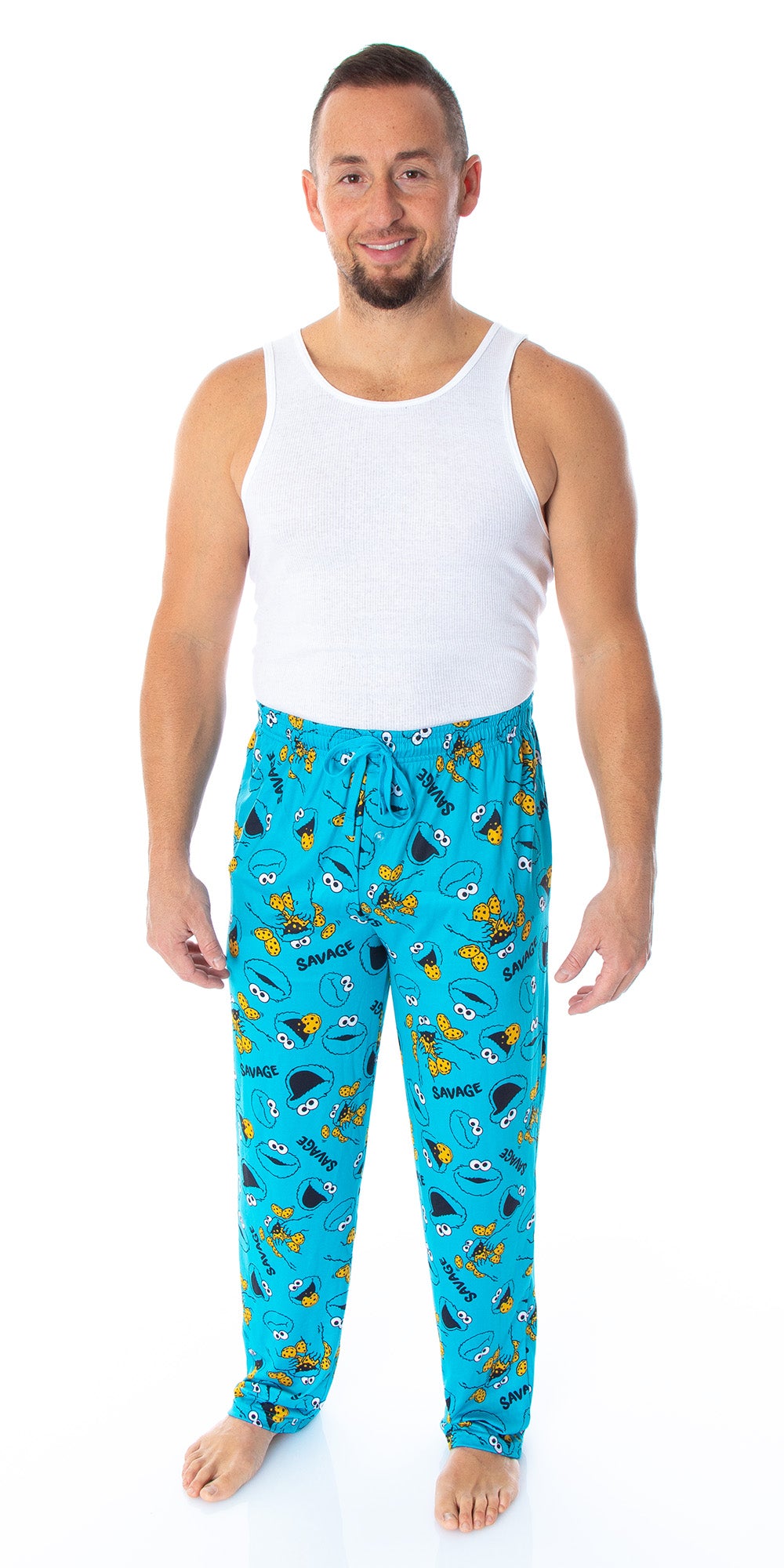 Sesame Street Men's Cookie Monster Savage Sleep Lounge Pajama Pants