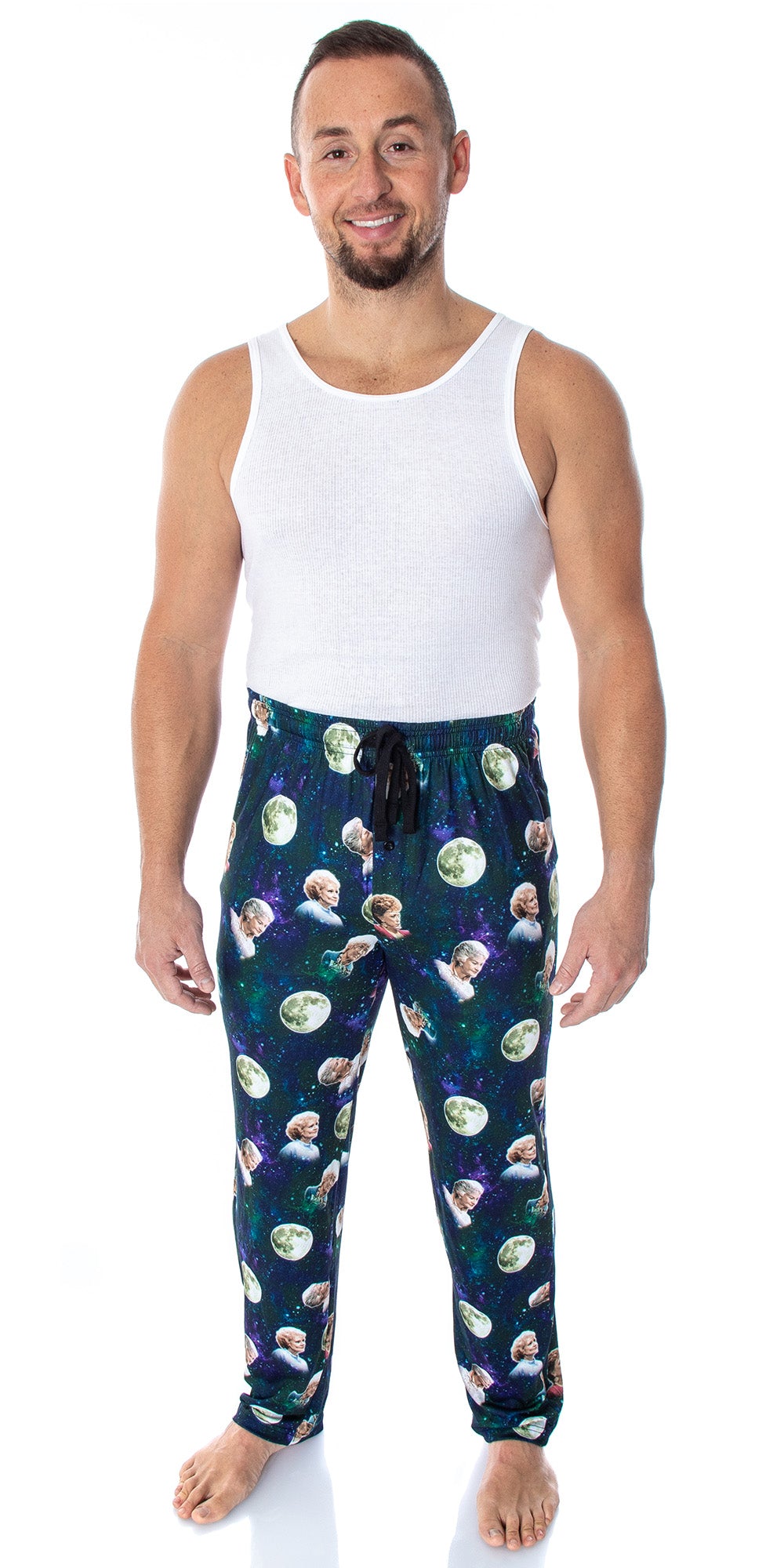 Golden Girls Men's 4 Character Moon Allover Sleep Lounge Pajama Pants