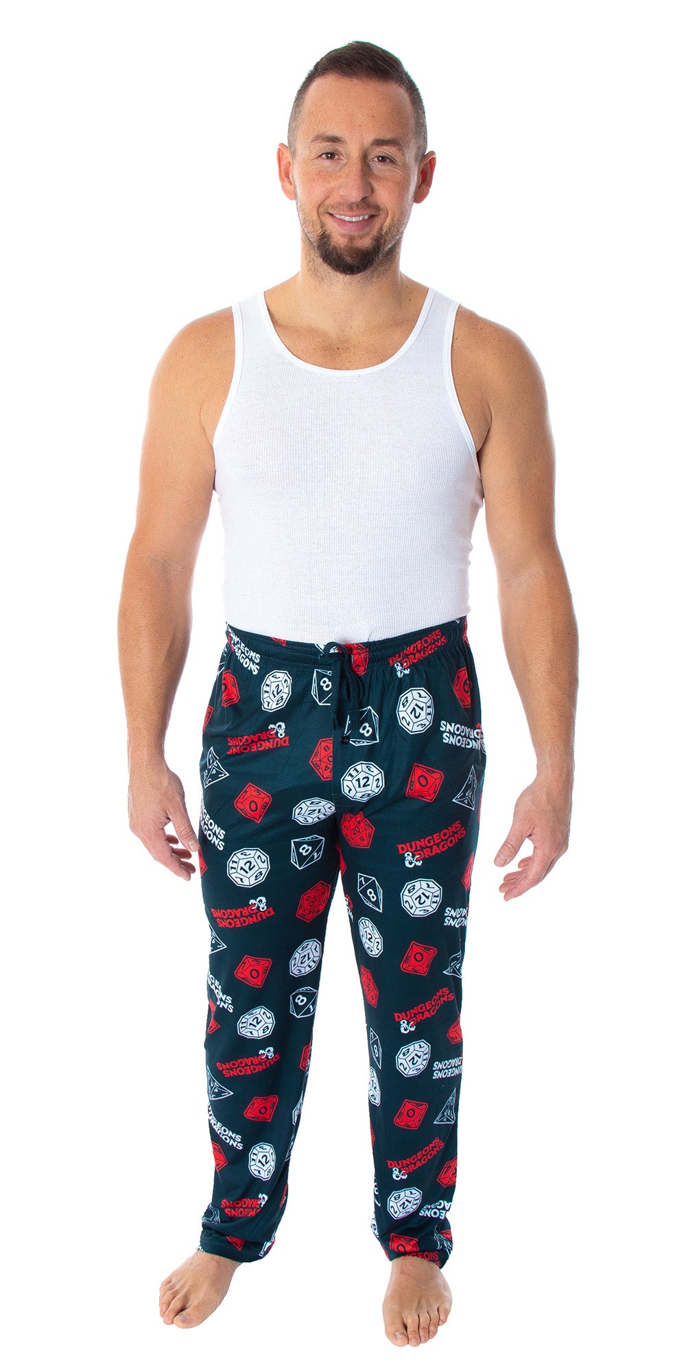 Dungeons and Dragon Men's Allover Game Dice Print Lounge Pajama Pants