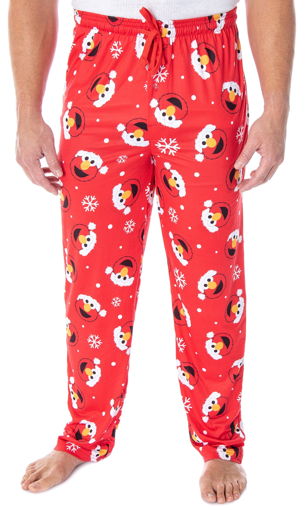Sesame Street Men's Santa Elmo Christmas Holiday Lounge Pajama Pants