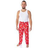 Sesame Street Men's Santa Elmo Christmas Holiday Lounge Pajama Pants