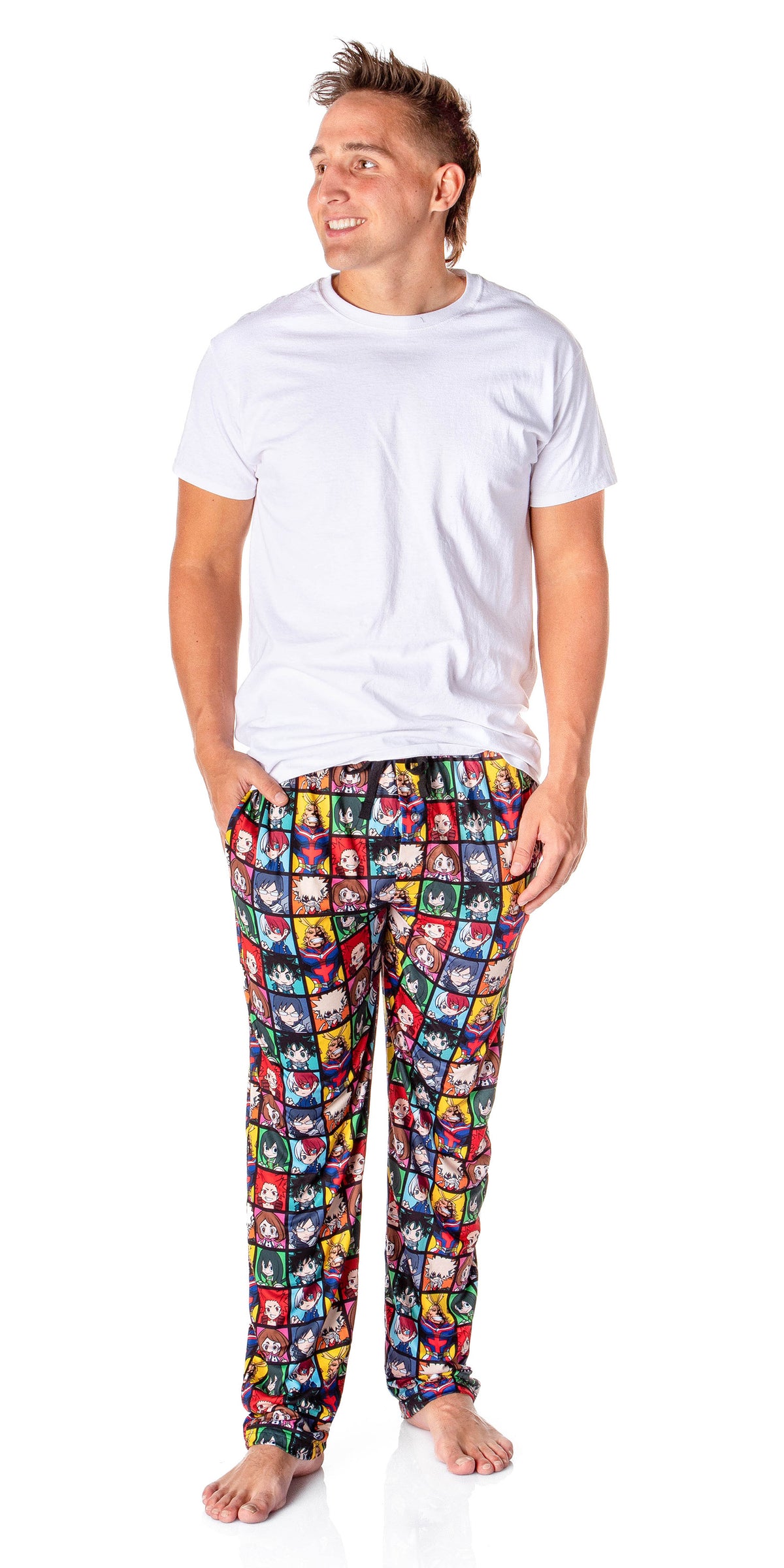 My Hero Academia Men's All Might And Students Allover Character Pajama Pants