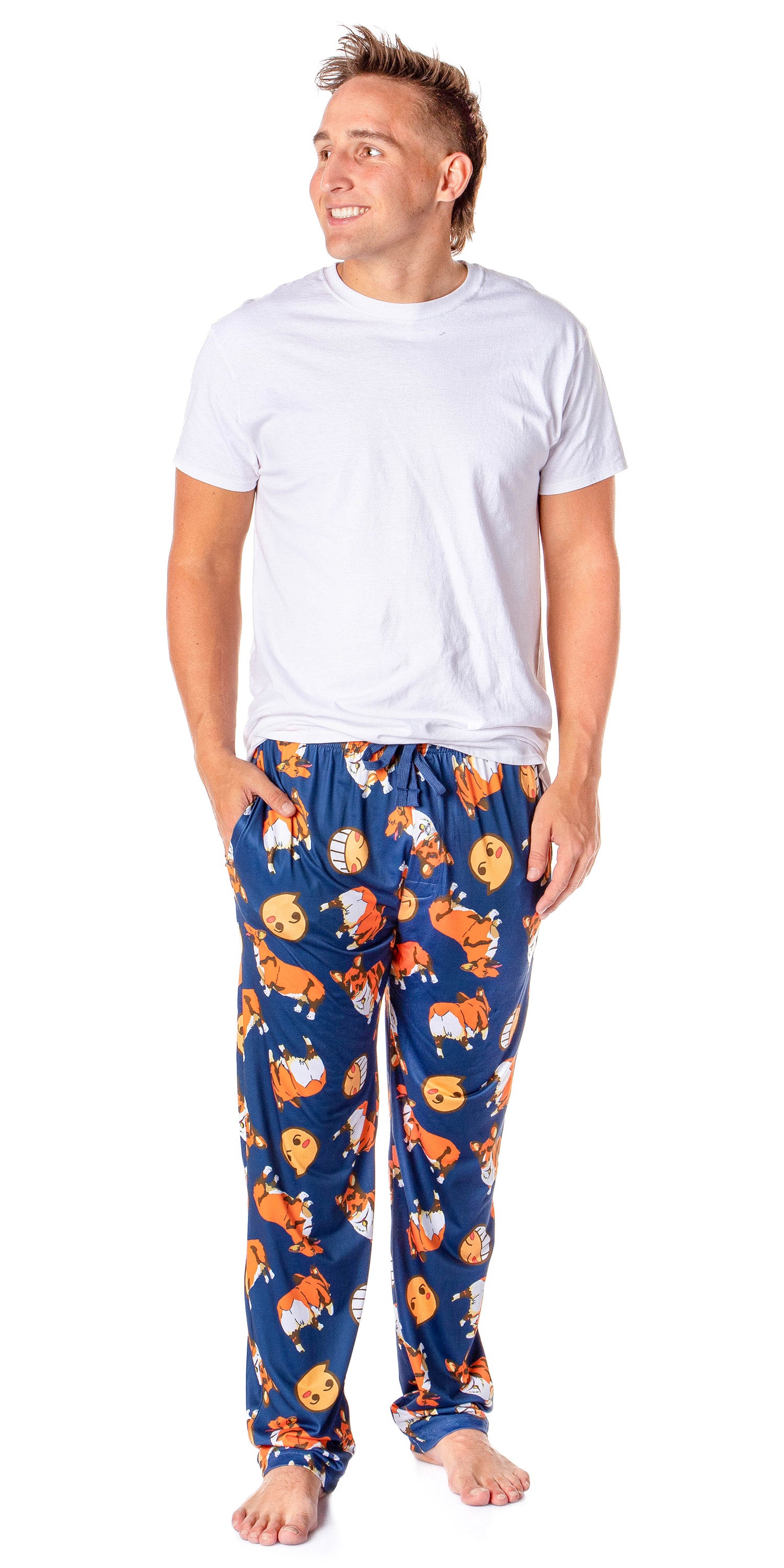 Cowboy Bebop Anime Men's Ein the Corgi Data Dog Adult Lounge Pajama Pants