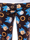 Sonic The Hedgehog Men's Allover Classic Character And Rings Pajama Pants
