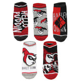 DC Comics Harley Quinn Adult Character Designs 5 Pack Mix and Match Ankle Socks