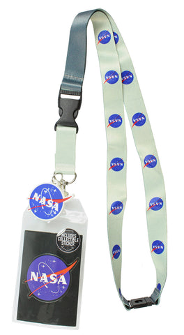 NASA ID Lanyard Badge Holder Classic Logo With 2" Rubber Charm Pendant