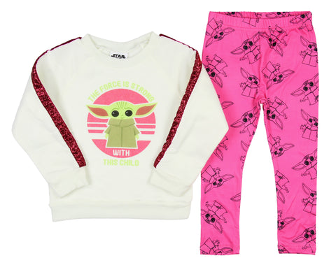 Star Wars Girls The Force Is Strong Pullover and Leggings 2 Piece Outfit Set Kids