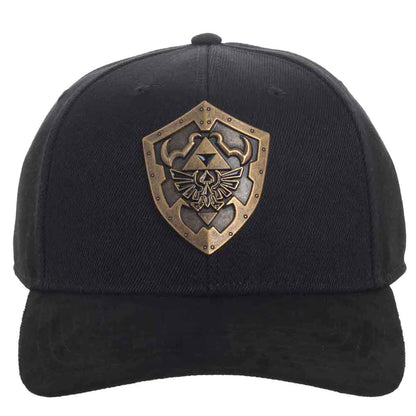 Nintendo Legend of Zelda Hylian Shield Brass Metal Badge Adjustable Snapback Hat
