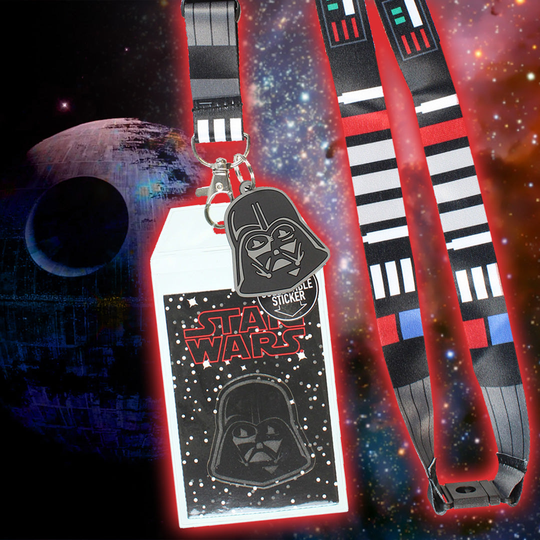 Star Wars Darth Vader ID Lanyard Badge Holder With 1.5" Charm Pendant