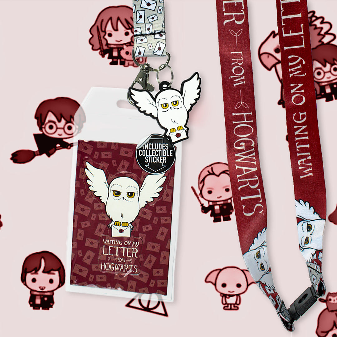 Harry Potter Hedwig ID Lanyard Badge Holder With 1.5" Hedwig Charm Pendant