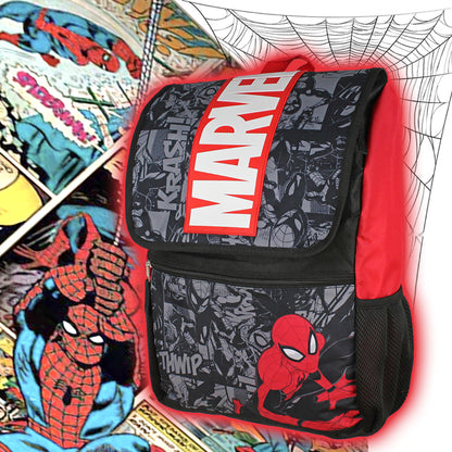 Marvel Spiderman Backpack Front Flap Compartment School Laptop Backpack 17"