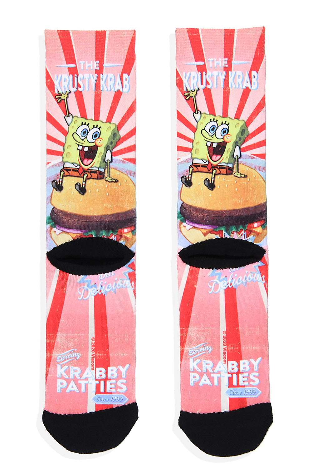 SpongeBob SquarePants Krabby Patties Sublimated Adult Crew Socks