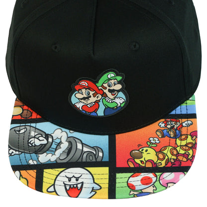 Nintendo Super Mario and Luigi Character Youth Flat Bill Adjustable Snapback Hat