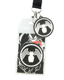 Marvel Venom Lanyard ID Badge Holder 2" Rubber Charm And Collectible Sticker
