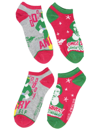 Elf The Movie Buddy The Elf Sayings 5 Pairs No Show Ankle Socks For Women