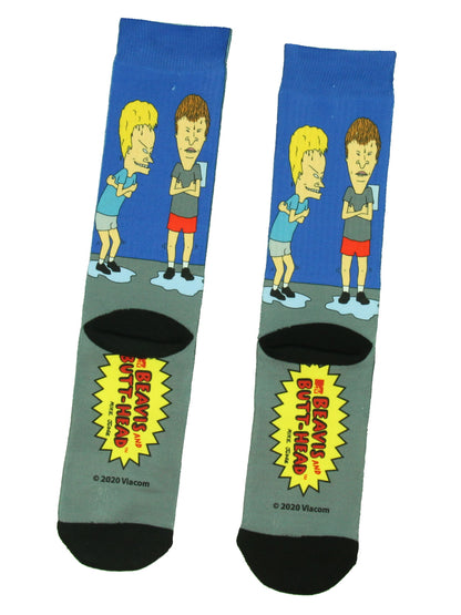 Beavis And Butt-Head Cartoon Adult Sublimated Crew Socks For Men