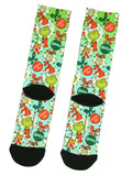 Dr Seuss GRINCH Naughty Or Nice Adult Holiday Mens? Sublimation Crew Socks