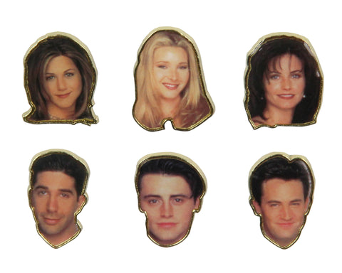 Friends Television Show Character Faces 6-Piece Enamel Pin Set