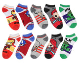 Marvel Avengers Chibi Superhero Characters Mix and Match Ankle Socks 5 Pairs