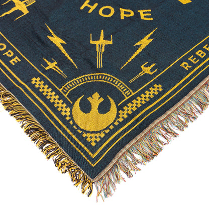 Disney Star Wars Blanket Rebel Alliance Built On Hope Woven Tapestry Throw 48"X60"