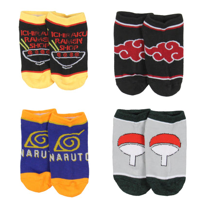 Naruto Shippuden Boy's Hidden Leaf Kanoha Anime Mix and Match Ankle Socks 8 Pair