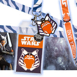 Star Wars Ahsoka Tano Lanyard ID Holder with Rubber Charm and Collectible Sticker