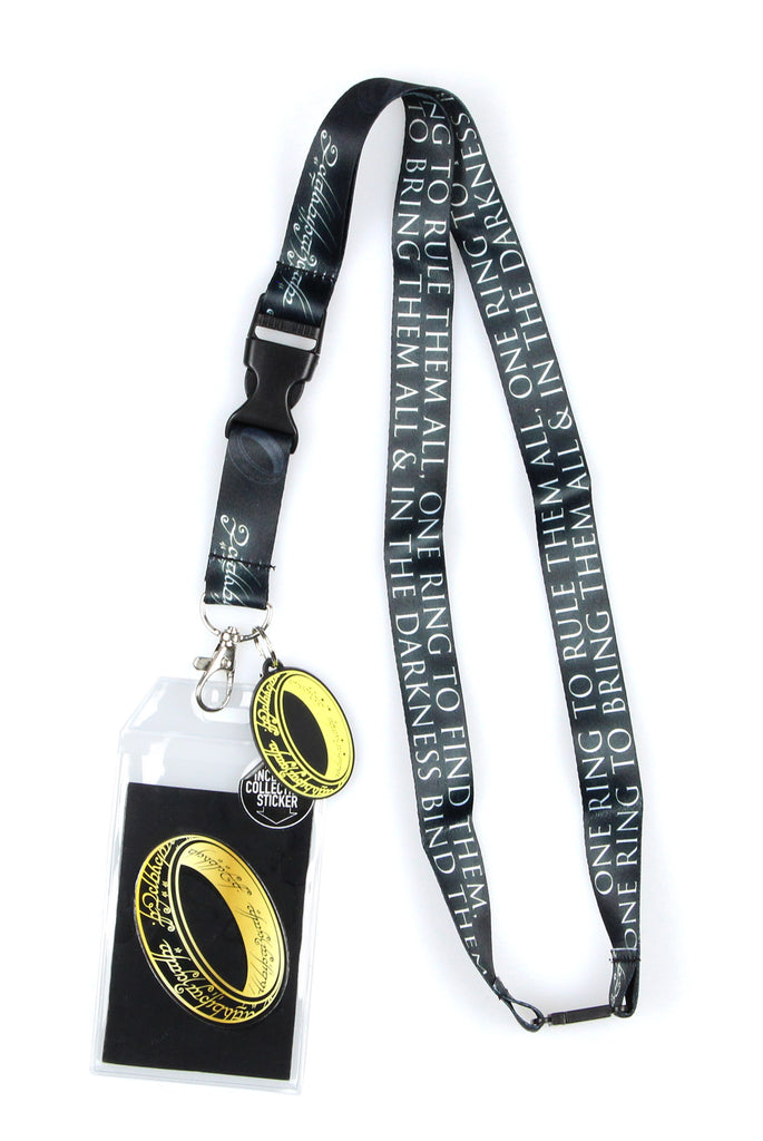Lord of The Rings The One Ring Precious Lanyard Clear ID Badge Holder Keychain - Black