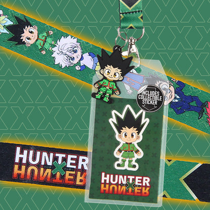 Hunter x Hunter Anime ID Badge Holder Lanyard w/ Gon Rubber Pendant And Sticker