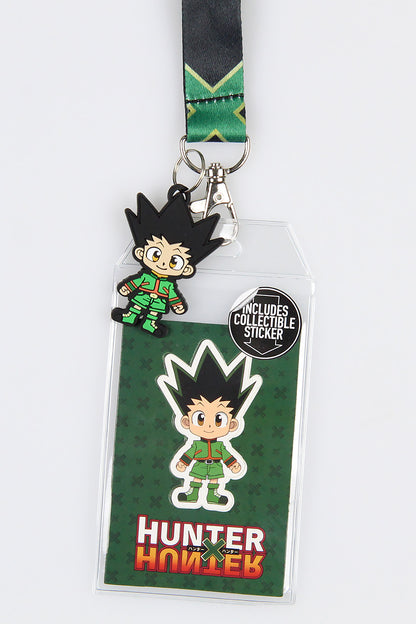 Hunter x Hunter Anime ID Badge Holder Lanyard w/ Gon Rubber Pendant And Sticker
