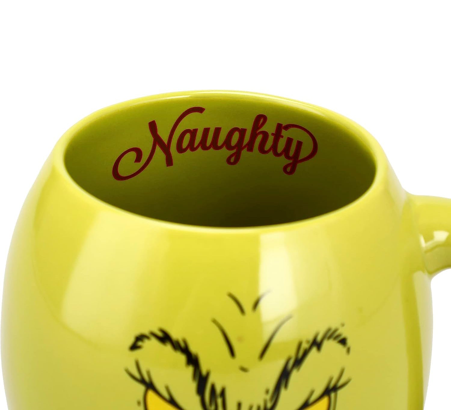Dr. Seuss GRINCH Naughty or Nice Oval Ceramic 18oz Mug and Crew Sock Combo