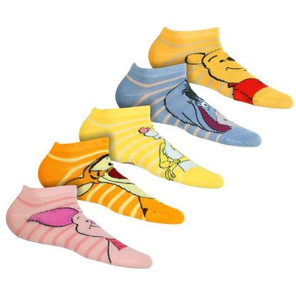 Disney Winnie the Pooh Girls' Ankle Socks Mix and Match Set, 5-Pack OSFM
