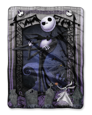 Disney Nightmare Before Christmas Blanket Super Plush Fleece Throw 46" X 60"