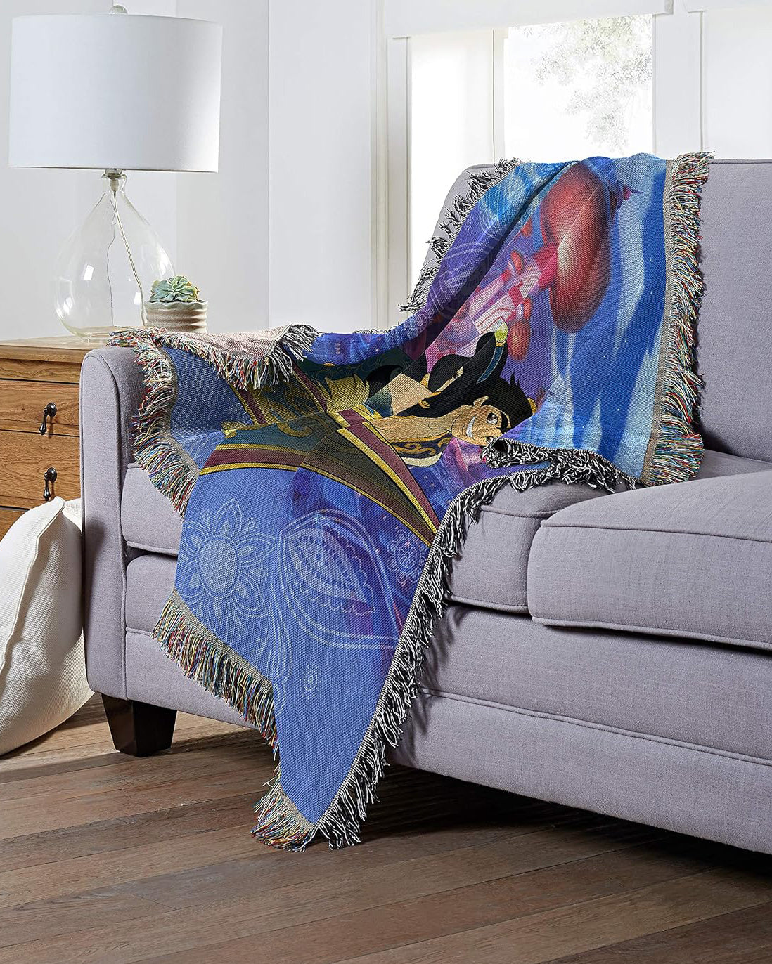 Disney Aladdin A Whole New World Tapestry Fleece Throw Blanket  46" x 60"