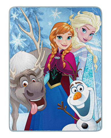 Disney Frozen Blanket Winter BunchSilk Touch Plush Throw 46" x 60"