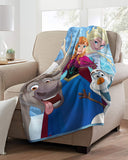 Disney Frozen Blanket Winter BunchSilk Touch Plush Throw 46" x 60"
