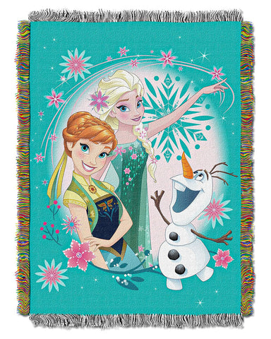 Northwest Frozen Woven Tapestry Throw Blanket, 48" x 60", Frozen Fever