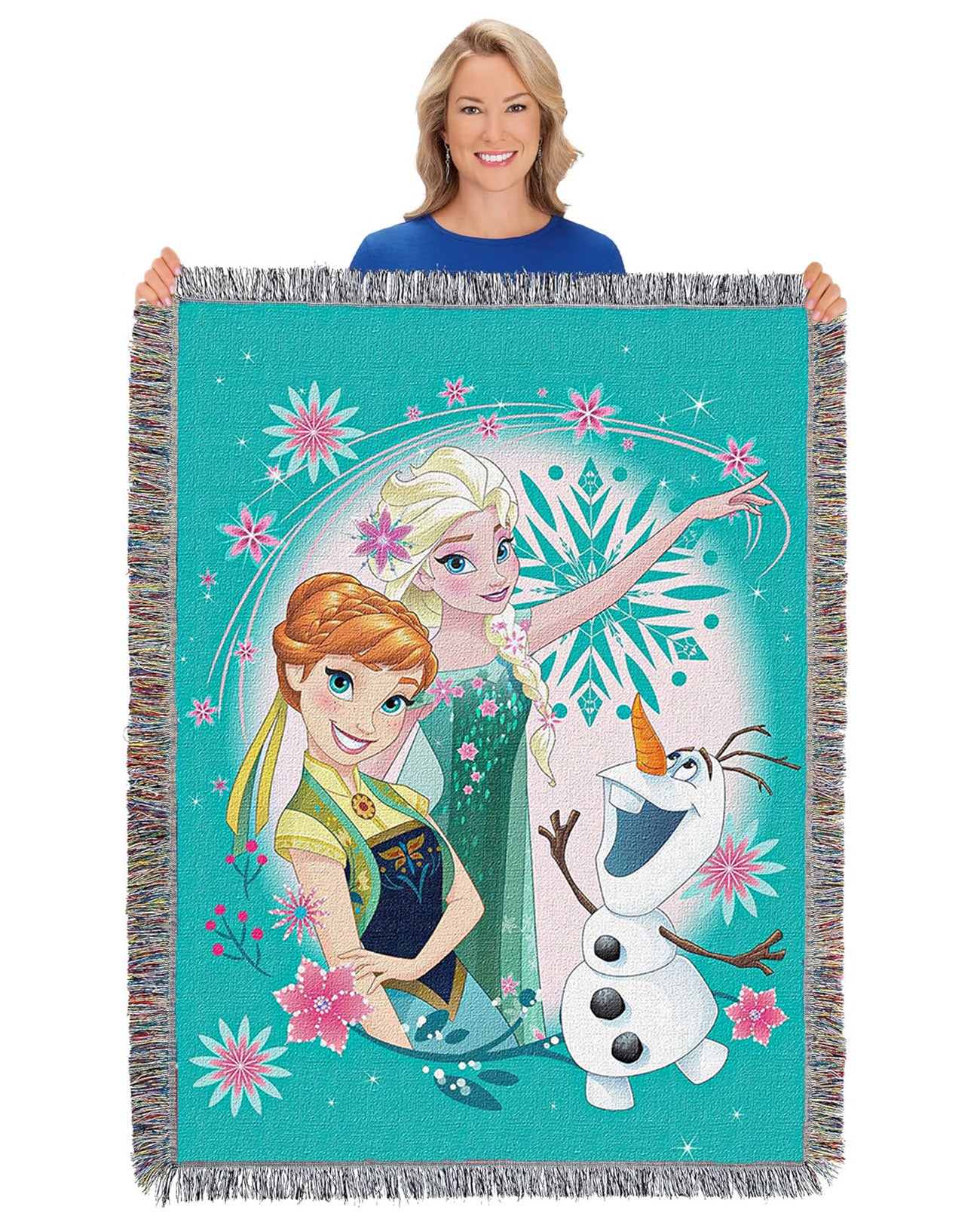 Northwest Frozen Woven Tapestry Throw Blanket, 48" x 60", Frozen Fever