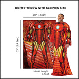 Marvel Avengers Iron Man Throw Adult Silk Touch Blanket with Sleeves 48" x 71"