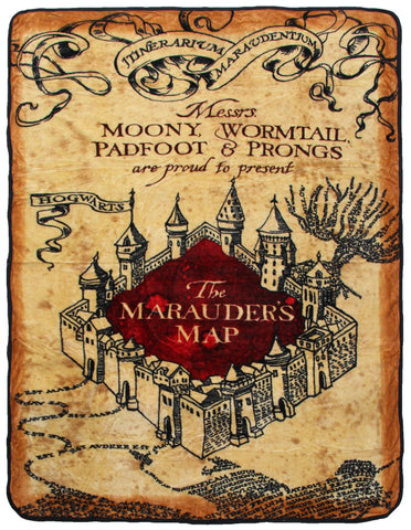 Harry Potter Marauders Map Micro Raschel Fleece Throw Blanket