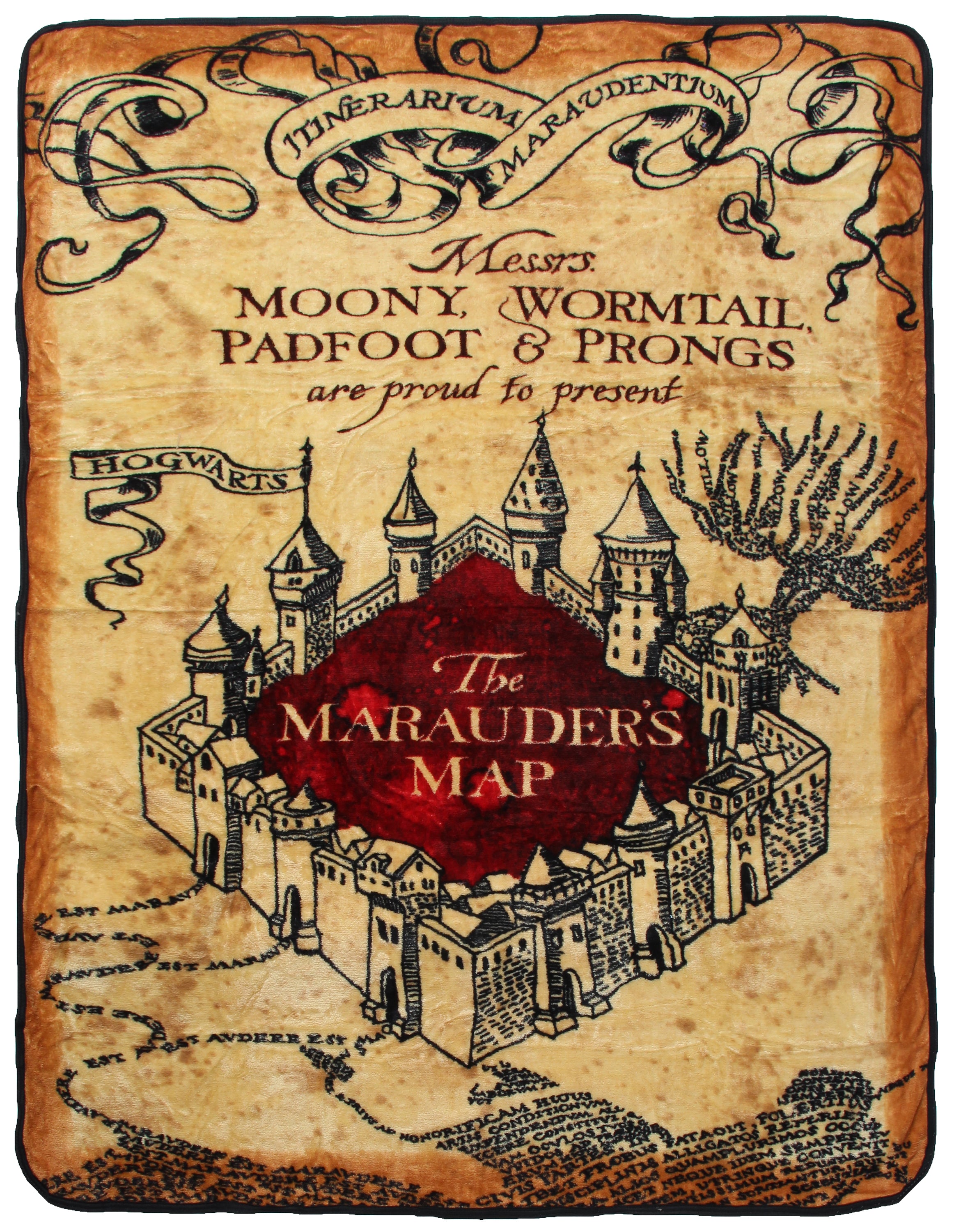 Harry Potter Marauders Map Micro Raschel Fleece Throw Blanket