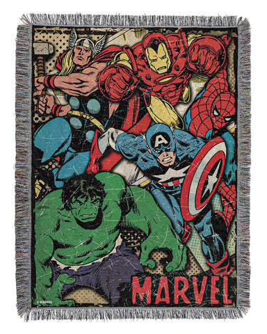 Northwest Avengers Woven Tapestry Throw Blanket, 48" x 60", Retro Heroes