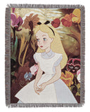 Disney Alice in Wonderland, "Alice in the Garden" Woven Tapestry Throw Blanket, 48" x 60"
