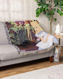 Disney Alice in Wonderland, "Alice in the Garden" Woven Tapestry Throw Blanket, 48" x 60"