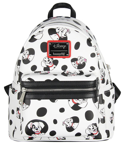 Loungefly Disney 101 Dalmatians Spots and Pups Allover Print Mini Backpack 11"