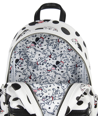 Loungefly Disney 101 Dalmatians Spots and Pups Allover Print Mini Backpack 11"