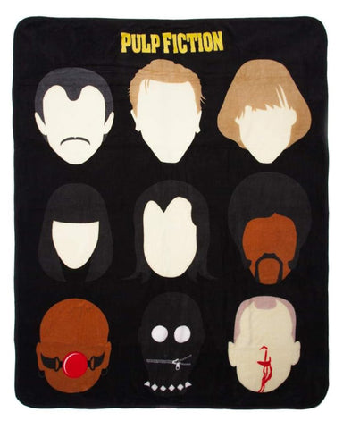 Pulp Fiction Characters Without Faces Plush Fleece Throw Blanket 50" X 60"