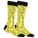 Pokemon Crew Socks Men's Pikachu Stance Outline 1 Pair Socks Shoe Size 8-12